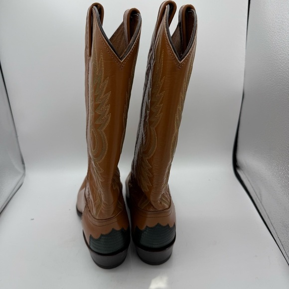 Vintage Dan Post Brown Leather Western Cowboy Boots USA Made size 10 M - Picture 4 of 8